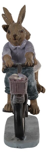 Dekorace zamilovaní králíci na kole - 14*5*15 cm - Clayre & Eef