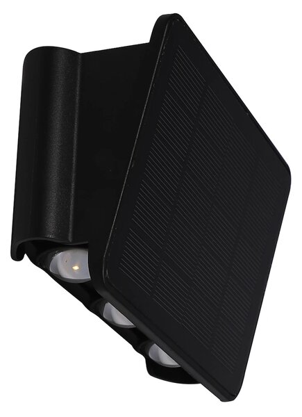 Exteriérové ​​solární nástěnné LED svítidlo Alf2, 1x LED 2w, černá