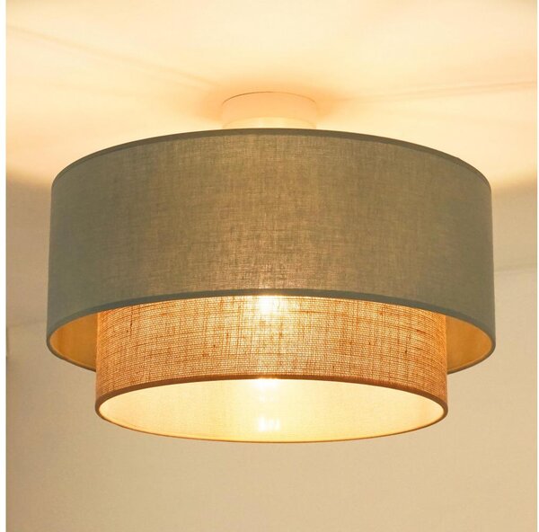 Duolla - Přisazený lustr BOHO 1xE27/15W/230V pr. 45 cm zelená/hnědá