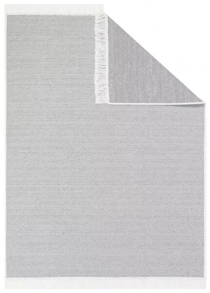 Makro Abra Kusový koberec bavlněný oboustranný AZTECA 2708 šedý s třásněmi Rozměr: 60x110 cm