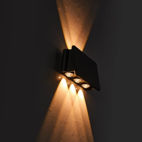 Exteriérové ​​solární nástěnné LED svítidlo Alf1, 1x LED 2w, černá