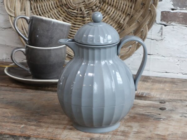 Šedá baňatá termoska 0,6l - 20*17*23 cm - Chic Antique