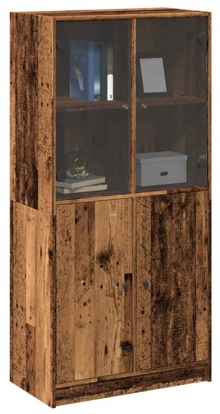 Highboard s dvířky old wood 68 x 37 x 142 cm kompozitní dřevo 3318722