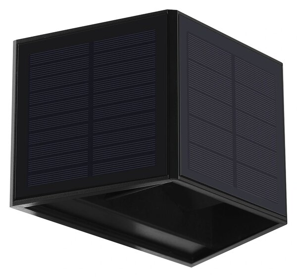 Exteriérové ​​solární nástěnné LED svítidlo Wings2, 1x LED 2w, černá
