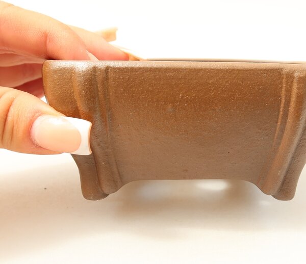 E-bonsai Keramická bonsai miska 10,5 x 10,5 x 4,5 cm hnědá
