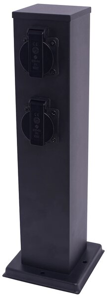 Elektrický zahradní sloupek Electric, nerezová ocel, 2 zásuvky, černá, (40 cm)