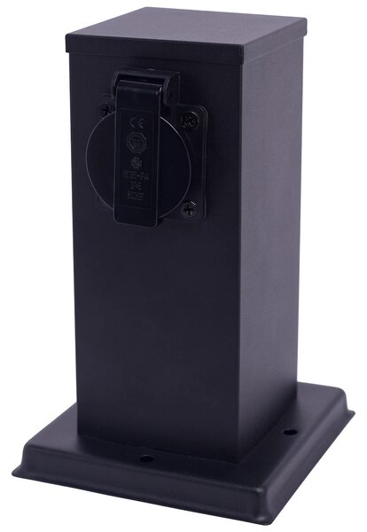 Elektrický zahradní sloupek Electric, nerezová ocel, 2 zásuvky, černá, (20 cm)