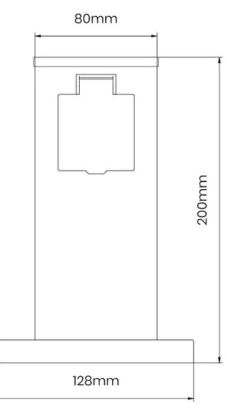 Elektrický zahradní sloupek Electric, nerezová ocel, 2 zásuvky, černá, (20 cm)