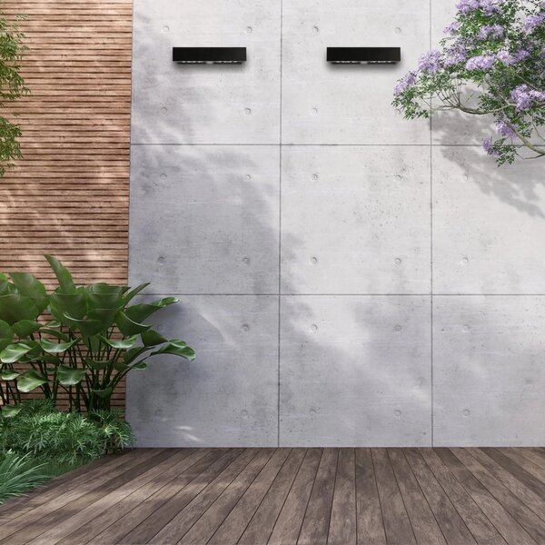 Exteriérové ​​solární nástěnné LED svítidlo Brick, 1x LED 6w, černá, pohybový senzor