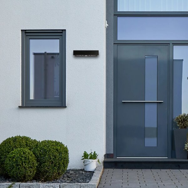 Exteriérové ​​solární nástěnné LED svítidlo Brick, 1x LED 6w, černá, pohybový senzor