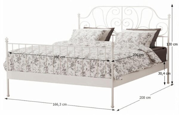 Manželská postel 160 cm Plue (s roštem)