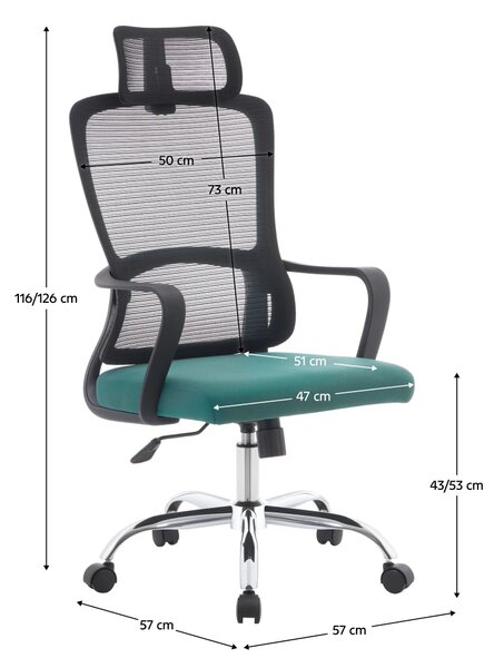 Ergonomická kancelářská židle SHIFT - černá síťovina / zelená látka / nosnost 150 kg