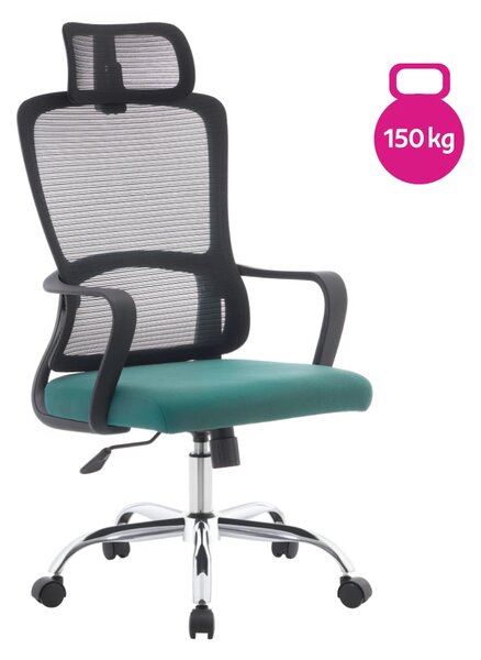 Ergonomická kancelářská židle SHIFT - černá síťovina / zelená látka / nosnost 150 kg