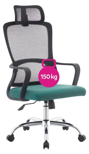 Ergonomická kancelářská židle SHIFT - černá síťovina / zelená látka / nosnost 150 kg