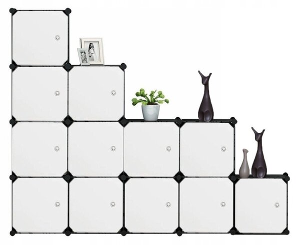Regál HÖGLER 140 cm x 175 cm x 47 cm, bílý/černý
