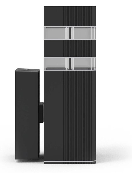 Exteriérové ​​nástěnné svítidlo Vini, 1x skleněné/černé hliníkové stínítko, (18 cm)