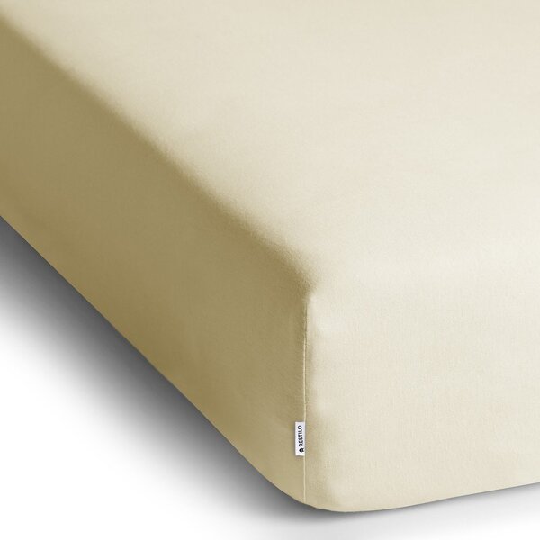 Béžové napínací prostěradlo jersey 200x200 cm Amber – Restilo