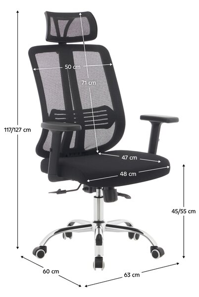 Ergonomická kancelářská židle APEX - černá síťovina / nosnost 150 kg