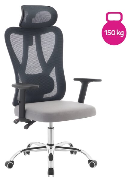 Ergonomická kancelářská židle EVOLVE - šedá síťovina / nosnost 150 kg