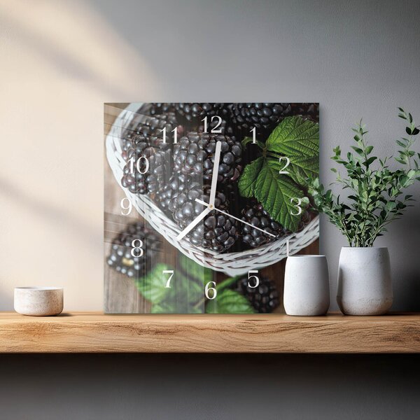 Skleněné hodiny Ostružiny zskb-30x30-00090917