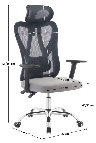 Ergonomická kancelářská židle EVOLVE - šedá síťovina / nosnost 150 kg