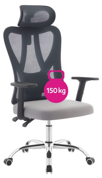Ergonomická kancelářská židle EVOLVE - šedá síťovina / nosnost 150 kg