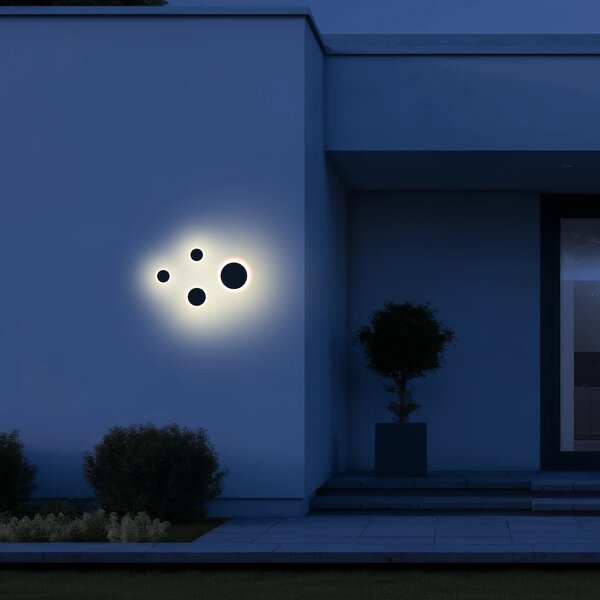 Exteriérové ​​nástěnné LED svítidlo Disk, 1x LED 18w, CCT, černá