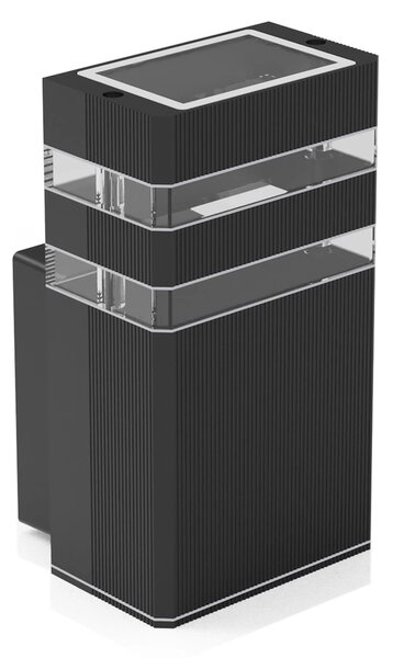 Exteriérové ​​nástěnné svítidlo Vini, 1x skleněné/černé hliníkové stínítko, (18 cm)