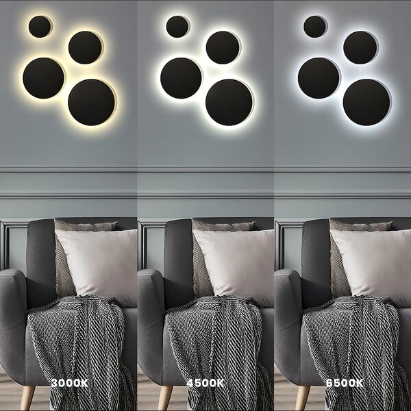 Exteriérové ​​nástěnné LED svítidlo Disk, 1x LED 18w, CCT, černá