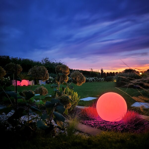 Exteriérové ​​svítidlo Globo + LED žárovka E27 RGB 10w + dálkové ovládání, (fi 30cm)
