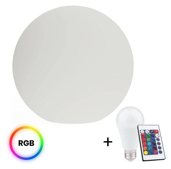 Exteriérové ​​svítidlo Globo + LED žárovka E27 RGB 10w + dálkové ovládání, (fi 30cm)