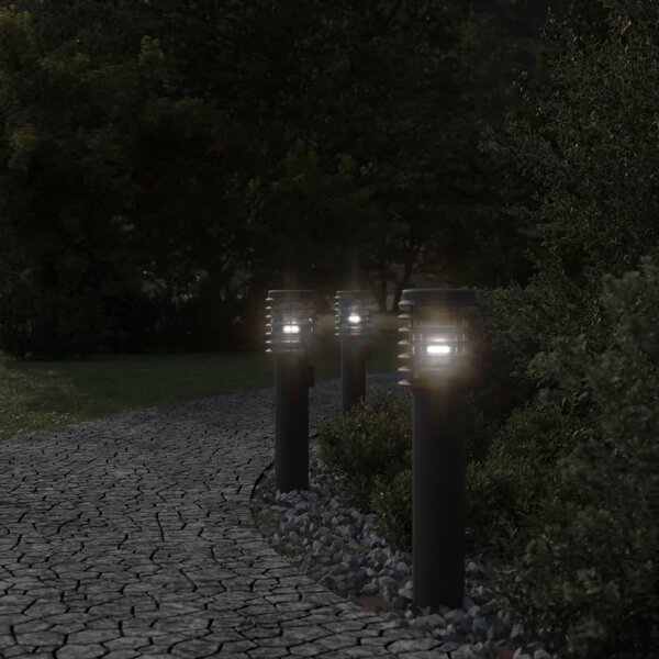 Venkovní stojací lampa se zásuvkou černá 60 cm nerezová ocel