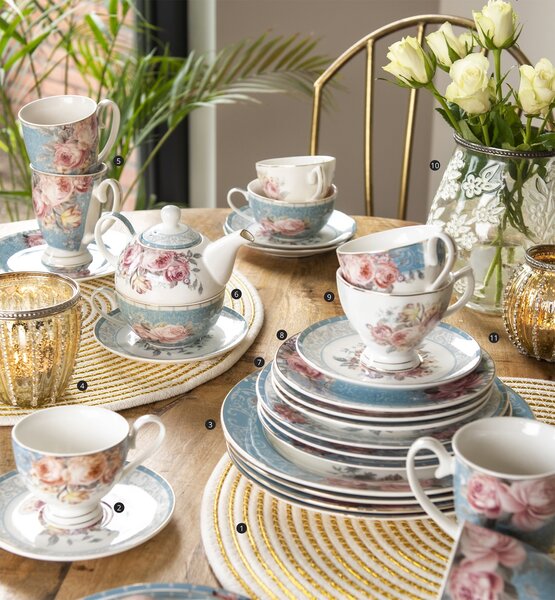 Porcelánový Tea for one Peony Rosé - 16*10*14 cm / 400 ml / 250 ml - Clayre & Eef