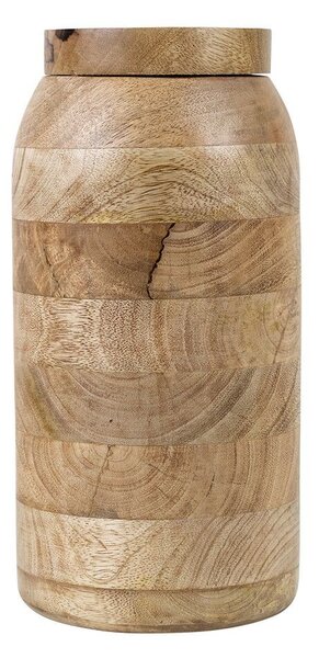 Dřevěná dekorativní dóza s víčkem z mangového dřeva Manua - Ø15*30 cm - Mars & More