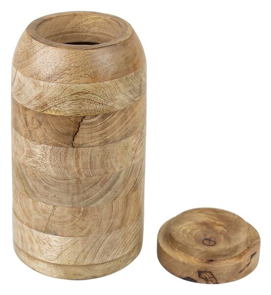 Dřevěná dekorativní dóza s víčkem z mangového dřeva Manua - Ø15*30 cm - Mars & More