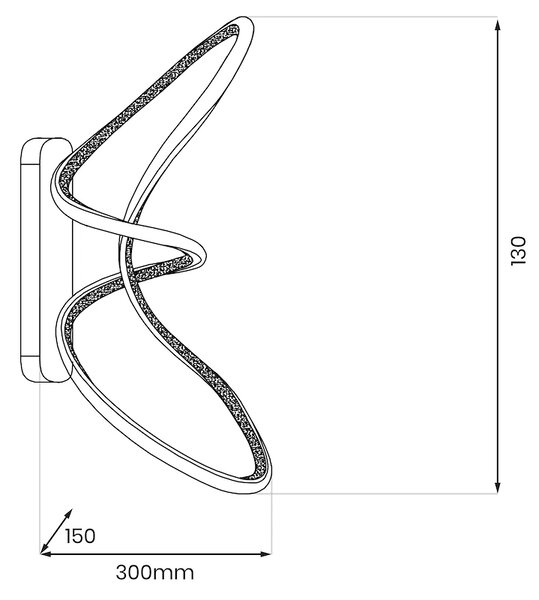 Nástěnné LED svítidlo Tesoro, 1x LED 15w, 4000k, ch