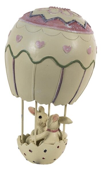 Dekorace zamilovaných králíčků v balónu - 11*11*19 cm - Clayre & Eef