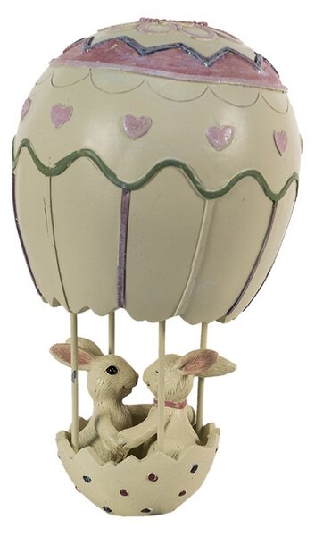 Dekorace zamilovaných králíčků v balónu - 11*11*19 cm - Clayre & Eef
