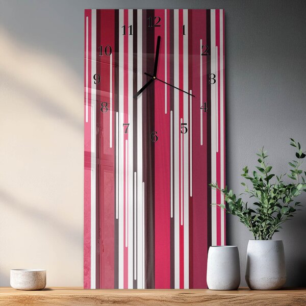 Skleněné hodiny vertikální Pruhy zsppc-30x60-00170946