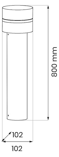 Exteriérové ​​svítidlo Mia, 1x plastové/černé kovové stínítko, (80 cm)