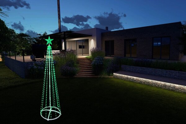 Světelný kužel - vícebarevný s možností nastavení stálé barvy, 1,8m vysoký, 370 LED, 8 programů