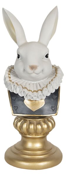 Busta králíka s límcem na zlatém podstavci - 12*11*29 cm