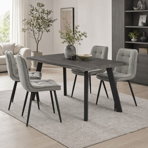 Jídelní stůl 80x140 cm HT-F4514 GREY šedý dub