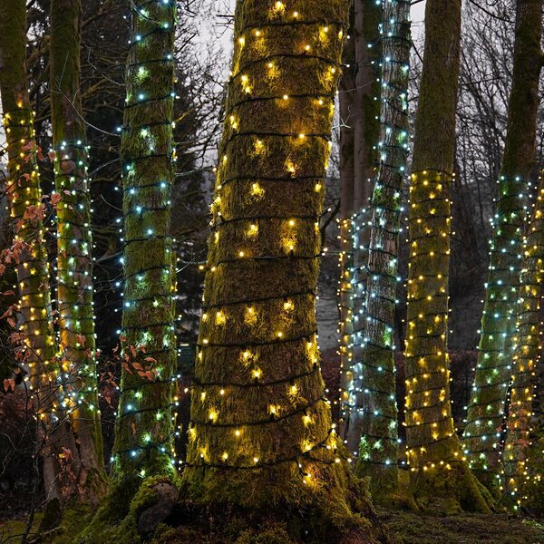Venkovní LED vánoční řetěz PROFI, černý kabel, teplá bílá, 10m, 100 LED