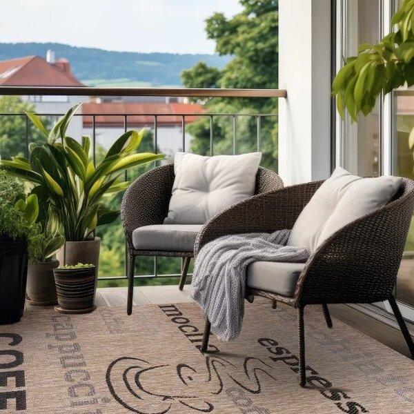 Makro Abra Kusový koberec Sisal MELISSA KF88A Kafe Popisy hnědý béžový Rozměr: 160x230 cm