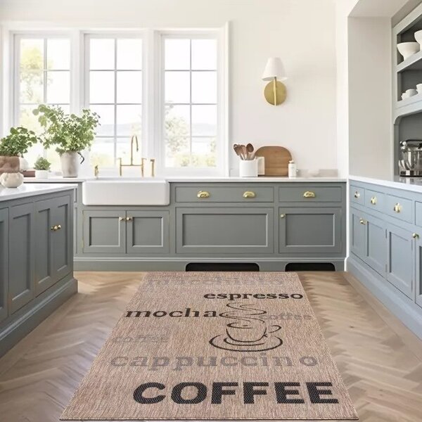 Makro Abra Kusový koberec Sisal MELISSA KF88A Kafe Popisy hnědý béžový Rozměr: 160x230 cm