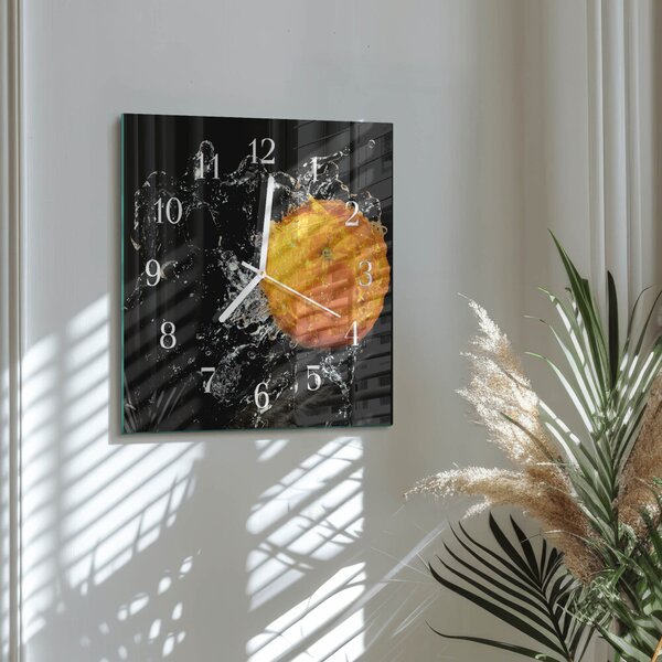 Skleněné hodiny Pomerančový zskb-30x30-00087625