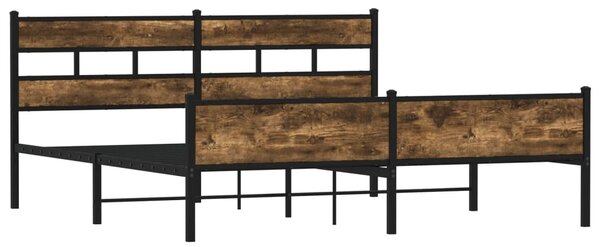 Kovový rám postele bez matrace kouřový dub 200 x 200 cm 3308494
