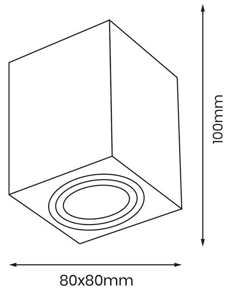 Stropní svítidlo Bima Ring Square, 1x bílé kovové stínítko