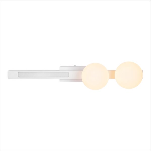 Nástěnné svítidlo Magnet2, 2x bílé skleněné stínítko + 1x LED 13W, w